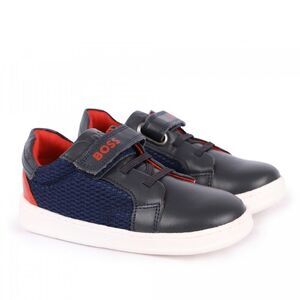 Hugo Boss velcro strap combo navy leather walkers crib shoes, size 19